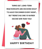 Missonemi Romantic Birthday Card for Husband Wife, Sweet Birthday Cards Gifts for Boyfriend Girlfriend Him Her