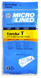DVC MicroLined, Paper Replacement Bags Style T Fit Eureka 970 and 980 Canister Models 3 Bags