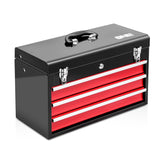 DNA MOTORING 20.4 Inch Steel Portable Tool Box 2 Drawer+Top Storage Toolbox with Lockable Metal Latches for Household Workshop