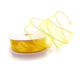Ribbon Traditions 1.5 Wired Sheer Organza Ribbon Yellow 10 Yards