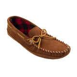 Minnetonka Men's Double Bottom Fleece Slipper,Brown,13 M US
