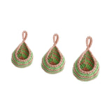 Enakshi 3 Pieces Hanging Fruit Basket Hanging Wall Vegetable Fruit Basket For Garden Green|Home & Garden | Home Decor | Baskets