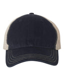 RICHARDSON Garment Washed Trucker Cap (111) Navy/Khaki, Adjustable