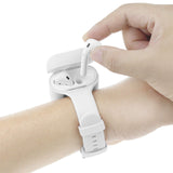 Latest Wrist Band for AirPods/AirPods 2 Case Accessories Sport Strap Cover Compatible with Apple Airpods 1st and 2nd Wireless Charging Case Portable Full Protective Silicone Skin (White)