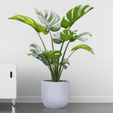 Bonkaso 16 Inch White Pot Tall, Durable & Lightweight Polymer Jaguar Round Planter For Indoor & Outdoor Use: Home, Office, Gar