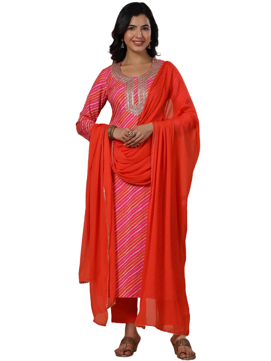 Gosriki Women'S Rayon Blend Embroidered Straight Kurta With Pant & Dupatta (Nini-Multi-Nsw-Gs_Xxl_Multi_Xx-Large) Multicolour,Multicolour,2,B0CYPQ3YPK