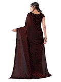 Satrani Women'S Woven & Lace Lycra Saree With Blouse(2324Sr211_Maroon)