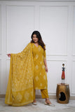 Gosriki Women'S Rayon Viscose Straight Printed Kurta With Pant & Dupatta (Kanisha Mustard-Gs_L_Mustard_Large),Mustard,,B0F8ZTX9ZN