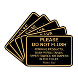 All Quality Classic Framed Please Do Not Flush Thank You Bathroom Etiquette Sign - 6 x 8 (Black-Gold) 5 Pack