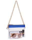 Unilily Clear Bag for Stadium Events, Stadium Approved Small Clear Purse for Women, Crossbody Bag for Concerts & Sports (Blue)