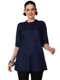 Libas Women'S Solid Straight Tunics (58214_Navy