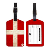 Nutcase Designer Luggage Travel Baggage Tags Set Of 2 With Name Card Inside Red Cross
