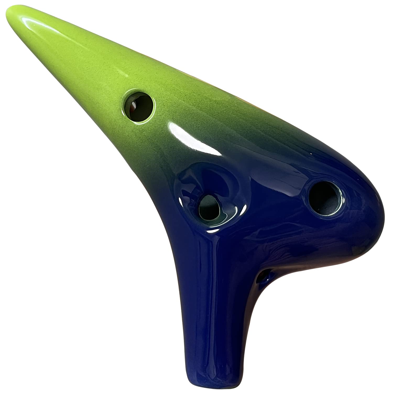 DHwebWLP 12 Hole Ocarina Instrument With Song Book for Beginner,Alto C Ceramic Ocarina(Green & Blue)