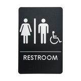 USA Made Mens and Womens Restroom Signs ADACompliant Bathroom Door Signs for Offices, Businesses, and Restaurants, Black, B