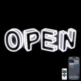 37X 12 3D Open Sign with App & Remote Control, Timer Settings, Adjustable Brightness with 14 Modes, Large LED Open Signs for Bus