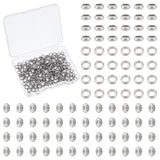 UNICRAFTALE 200Pcs 3mm Hole Metal Spacer Beads Stainless Steel Spacer Beads Smooth Large Hole Loose Bead Small Ring Loose Bead f