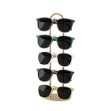 LongMen Metal Sunglass Organizer,Glasses Holder,Eyeglass Holder,Sunglass Storage Eyeglasses Rack Metal Frame for 5 Pairs (1, Glo