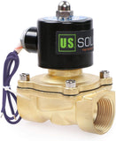 U.S. Solid NPT Brass Electric Solenoid Valve 12V DC Normally Closed VITON (1 inch)
