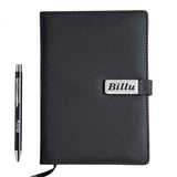 Personalized Diary & Pen Gift Set With Custom Name Plate Premium Leather Finish Notebook Journal With Matching Engraved Pen Fo