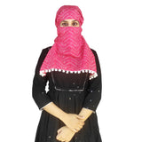 Switchon Cotton Multi Color Bandej Print Female Scarf Hijab For Women For 12 Yrs And Above (RaniWhite)