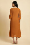W For Woman Dark Yellow Printed Plus Size Godget Dress_23Few18159G-118737_4Xl