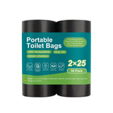 Portable Toilet Bags - LITFP 50 Count Biodegradable Waste, 8 Gallon Porta Potty, Thickened Compostable Camping Toilet Bags for P