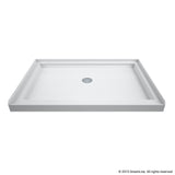 DreamLine SlimLine 34 in. D x 48 in. W x 2 3/4 in. H Center Drain Single Threshold Shower Base in White, DLT1134480