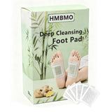 HMBMO Deep Cleansing Foot Pads with Ginger Oil, Bamboo Vinegar, 50pcs, for Lymphatic Drainage, Stress Relief, Sleep Quality Impr