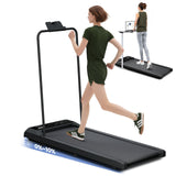 Canisflax Walking Pad with Handle Bar, 2.5HP Walking Pad Treadmill with 10% Incline, Portable Under Desk Treadmill for Home, 300