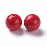 KitBeads 111Pcs 20mm Red Round Beads Opaque Bubblegum Acrylic Large Chunky Beads for Jewelry Making Bracelets Pens Necklaces Cra