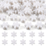 Ipotkitt 100 Pcs 4mm Hole White Acrylic Snowflake Beads for DIY Craft Xmas Winter Party Table Decor