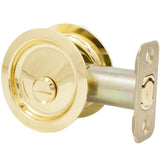 Round Pocket Door Lock, Privacy (Bed/Bath) Latch, 23/8 Backset, RCL, Polished Brass by Stone Harbor Hardware