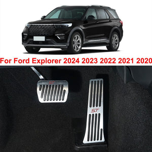 Hecotrax for Ford Explorer 2025 2024 2023 2022-2020 Aluminum Performance Pedals Set Non-Slip Accelerator and Brake Pedals Cover