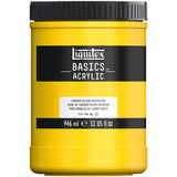 Liquitex BASICS Acrylic Paint, 946ml (32oz) Jar, Cadmium Yellow Medium Hue