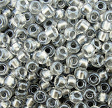 Miyuki Round Seed Beads Size 6/0 20g Sparkling Pewter Lined Crystal