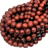 Oameusa 12mm Natural Round Smooth Red Stone Beads DIY Materials Bracelet Necklace Earrings Making Jewelry Agate Beads for Jewelr