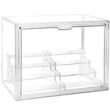 Cutora Clear Acrylic Display Case, 4 Tier Acrylic Blind Box for Figures, Dustproof Storage Organizer with Magnetic Door for Acti