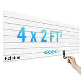 Ezlaino PVC Slat Wall Paneling 4FT x 2FT, Thickened & Durable, Waterproof, Versatile | Fits Most Slatwall Accessories (Not Inclu