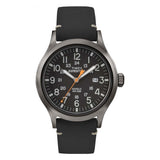 Timex Men'S Quartz Watch With Black Dial Analogue Display And Black Leather Stra
