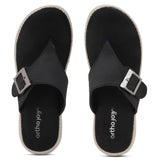 Ortho Joy Doctor Fancy Slipper For Women || Orthopedic Women'S Fancy Sandal/Slipper For Women,Black,4,B0CQG6S5NZ