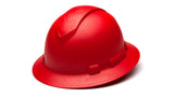 Pyramex Ridgeline Full Brim Hard Hat 4 Point Ratchet Matte Red Pattern