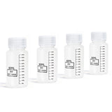 DEMORA Plastic Bottles with Airtight Caps 2oz/60ml, Food Grade Wide Mouth Liquid Containers, Reusable PP Graduated Measuring Bot