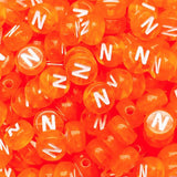 200PCS Letter Beads 4x7mm Acrylic Colorful Transparent Letter N Beads for Jewelry Making Bracelet