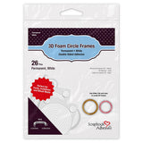 Scrapbook Adhesives 0140510 3D Foam Circle Frames, White, One Size