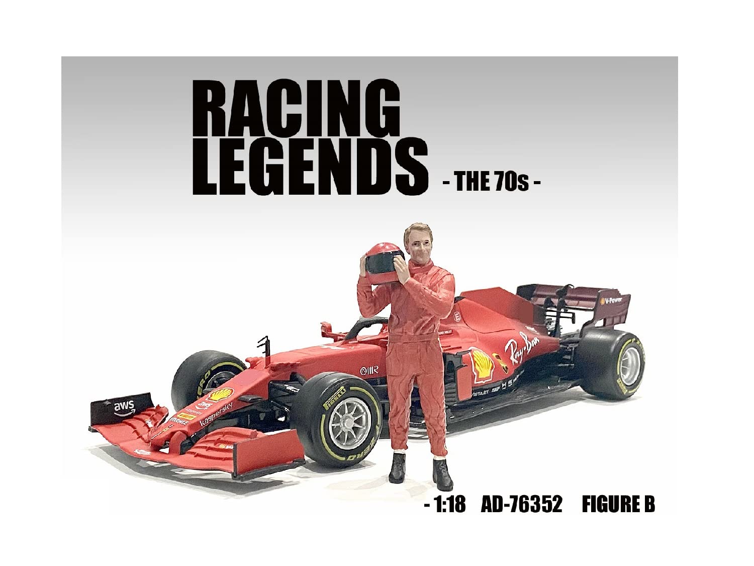 American Diorama Racing Legend 1970S Theme (Figure B) For 1/18 Scale Model Car Display Ad-76352