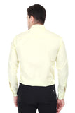 Xjarvis Clifton Men'S Regular Fit Cotton Blend Plain Shirt Full Sleeves Casual & Formal Summer Shirt With Pocket Design & Spread Collar Pack Of 1 (Lemon L),Lemon,,B0CZTNKZD5