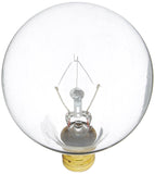 Bulbrite 25G16CL2 25W G16 Globe 120V Candelabra Light Bulb, Clear