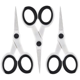 SCAIKTIG 5 Detail Scissors with Slanted-tip, Small Embroidery Scissors All Purpose For Sewing, Fabric, Paper Craft Cutting, Whit
