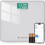 LEPULSE 550lb Bathroom Digital Scale for Body Weight BMI, Extra Wide Platform High Capacity Large Backlit Display, Most Accurate