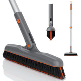 Eazer 53 Grout Brush with Long Handle, 180Rotation Tile Grout Cleaning Tool, V-Shape Shower Scrubber Cleaner, Stiff Bristle for 
